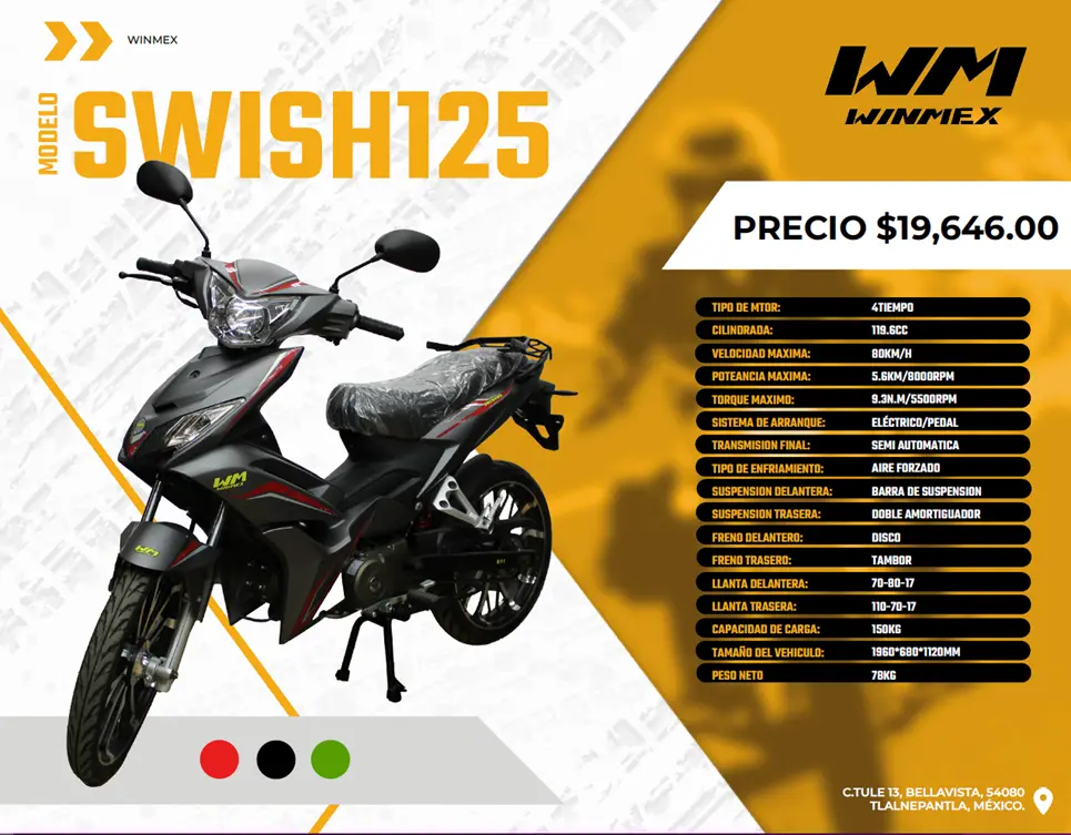 Motocicleta  Mod. SWISH125, Color Gris