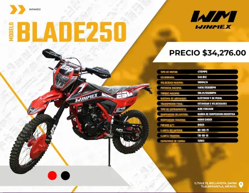 [MOTE-BLADE250-024] Motocicleta  Mod. BLADE250, Color Negro