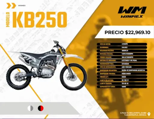 [MOTE-KB250-037] Motocicleta  Mod. KB250, Color Rojo/Negro