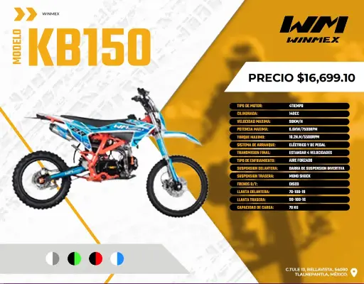 [MOTE-KB150-006] Motocicleta  Mod. KB150, Color Azul/Blanco