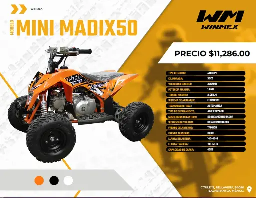 [CUAT-MADIX50-021] Cuatrimoto  Mod. MADIX50, Color Naranja