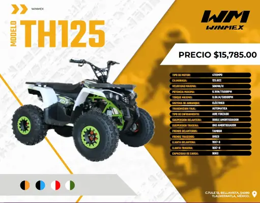 [CUAT-TH125-026] Cuatrimoto  Mod. TH125, Color Negro/Azul
