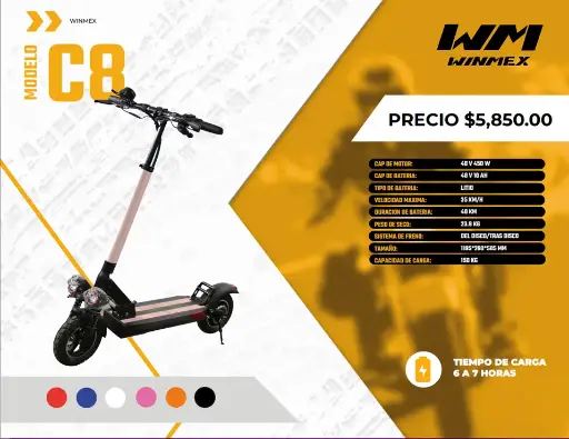 [SCEE-C8-005] Scooter Electrico  Mod. C8, Color Azul