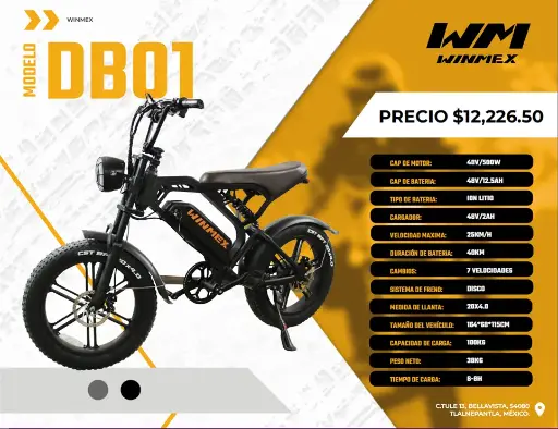 [BCIE-DB01-024] Bicicleta Electrica  Mod. DB01, Color Negro