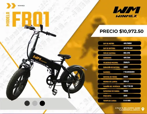 [BCIE-FB01-032] Bicicleta Electrica  Mod. FB01, Color Plata