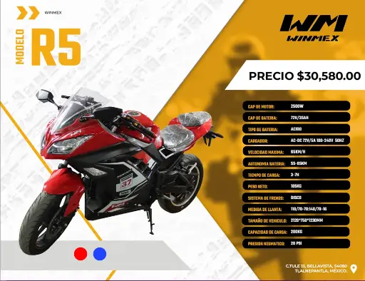 [MOTE-R5-005] Motocicleta  Mod. R5, Color Azul