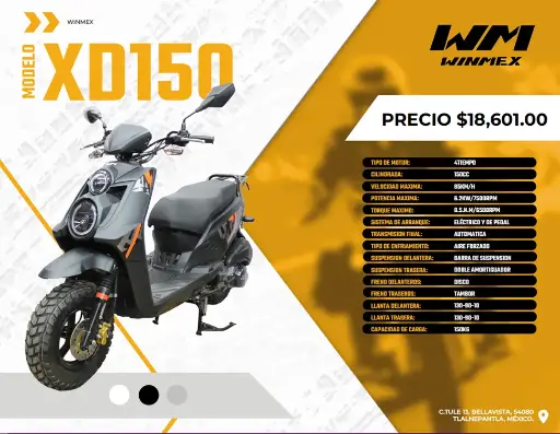 [MOTE-XD150-009] Motocicleta  Mod. XD150, Color Blanco