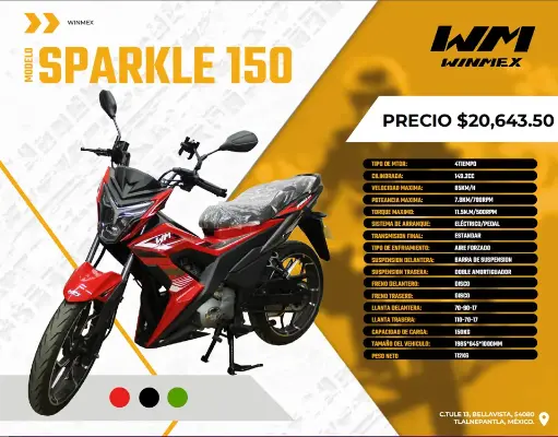[MOTE-SPARKLE150 -024] Motocicleta  Mod. SPARKLE150 , Color Negro