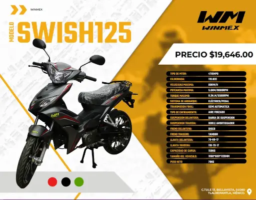 [MOTE-SWISH125-040] Motocicleta  Mod. SWISH125, Color Verde