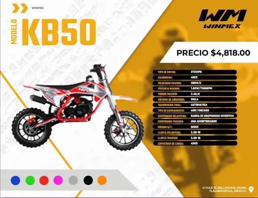 [MOCC-KB50-040] Motocicleta Cross Mod. KB50, Color Verde